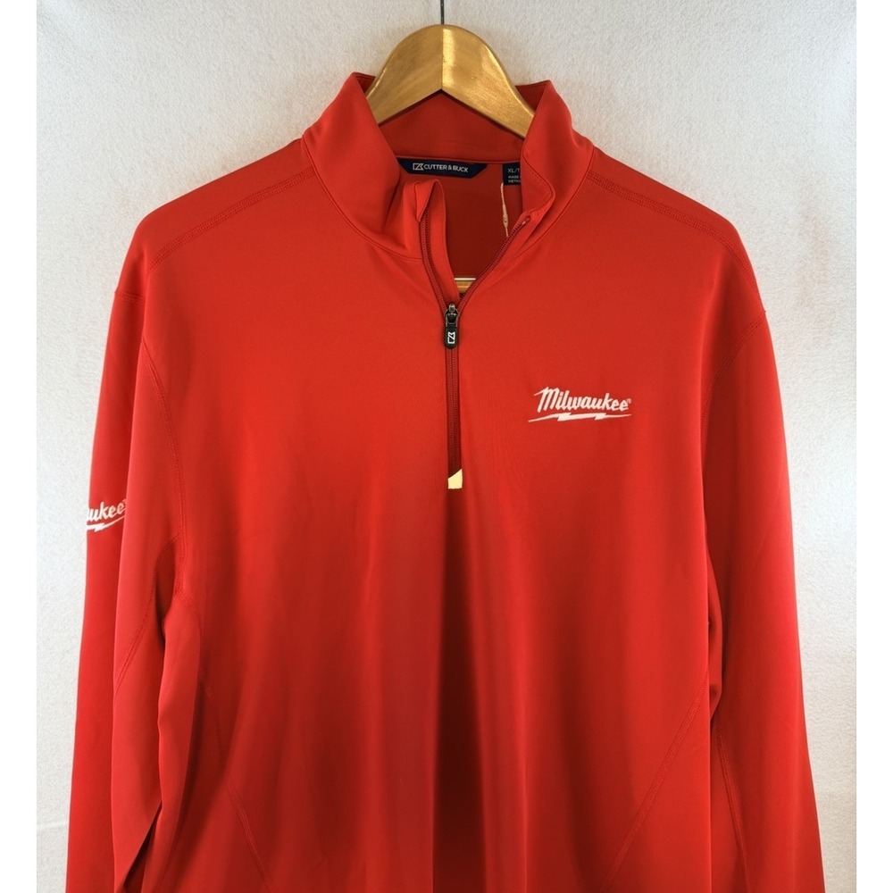 Cutter & Buck Milwaukee Tool 1/4 Zip Pullover Men's XL Red Performance Stretch
